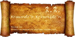 Krasznár Krisztián névjegykártya